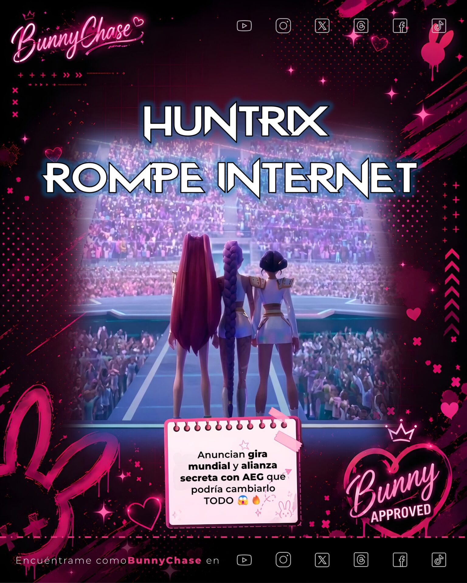 Huntrix rompe internet: anuncian gira mundial y alianza secreta con AEG que podría cambiarlo TODO 😱🔥 - BunnyChase