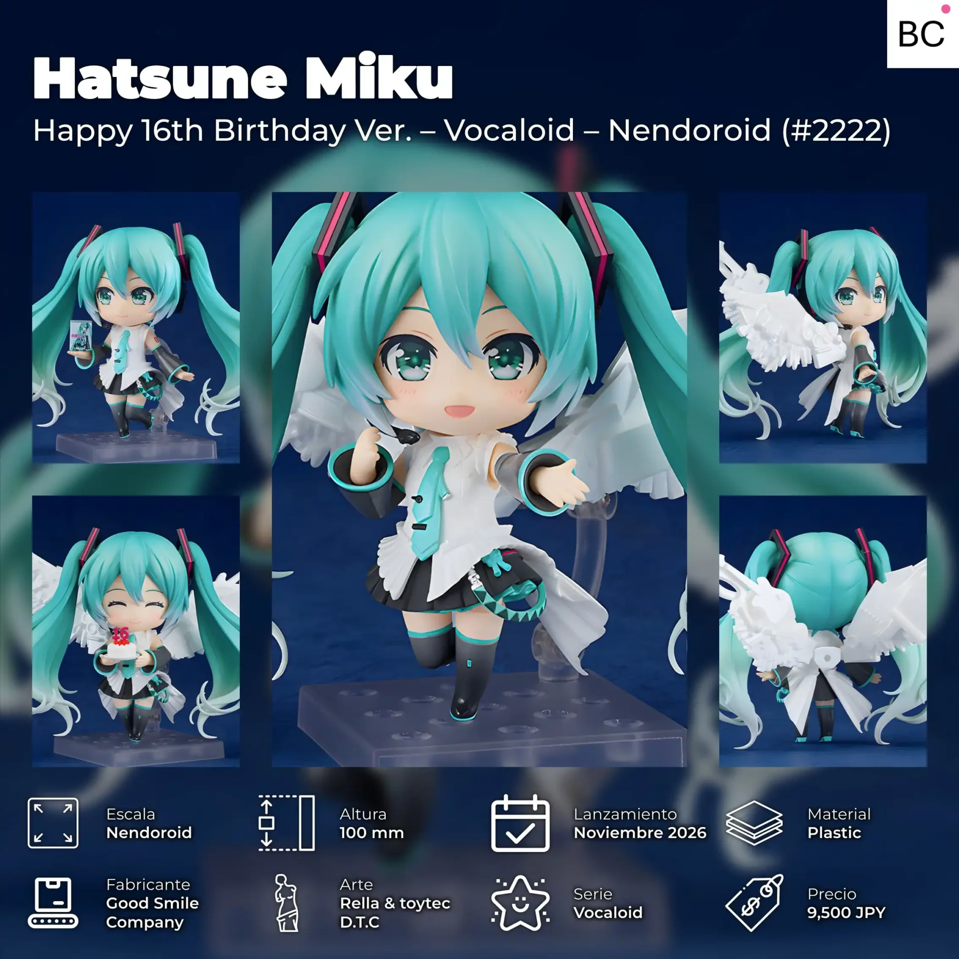Hatsune Miku: Happy 16th Birthday Ver. – Vocaloid (Nendoroid #2222) - BunnyChase